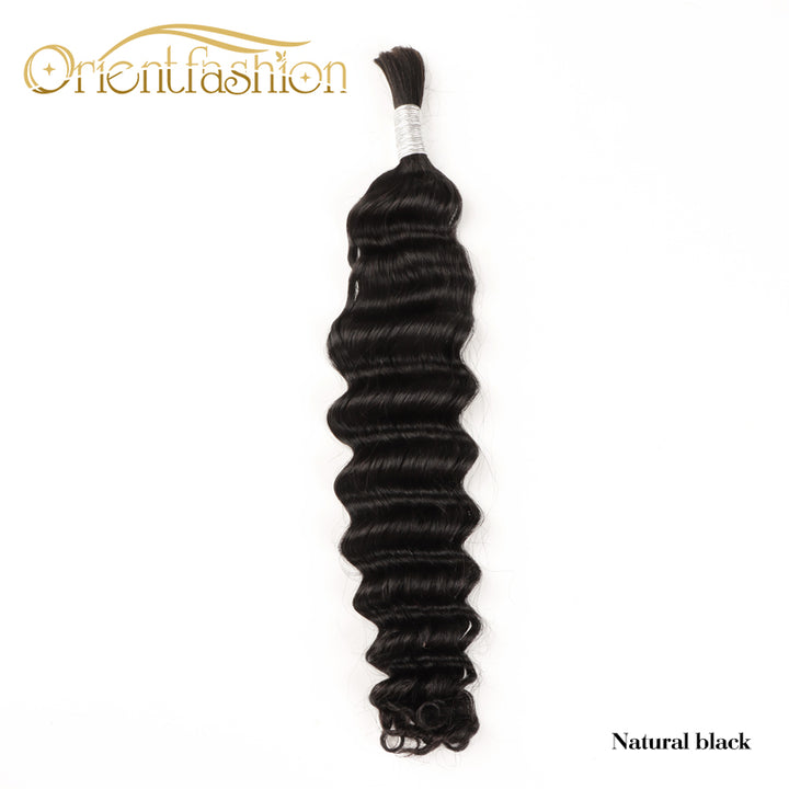 Orientfashion Bulk Human Braiding Hair Deep Wave Human Hair Extensions for Micro Braids Hair