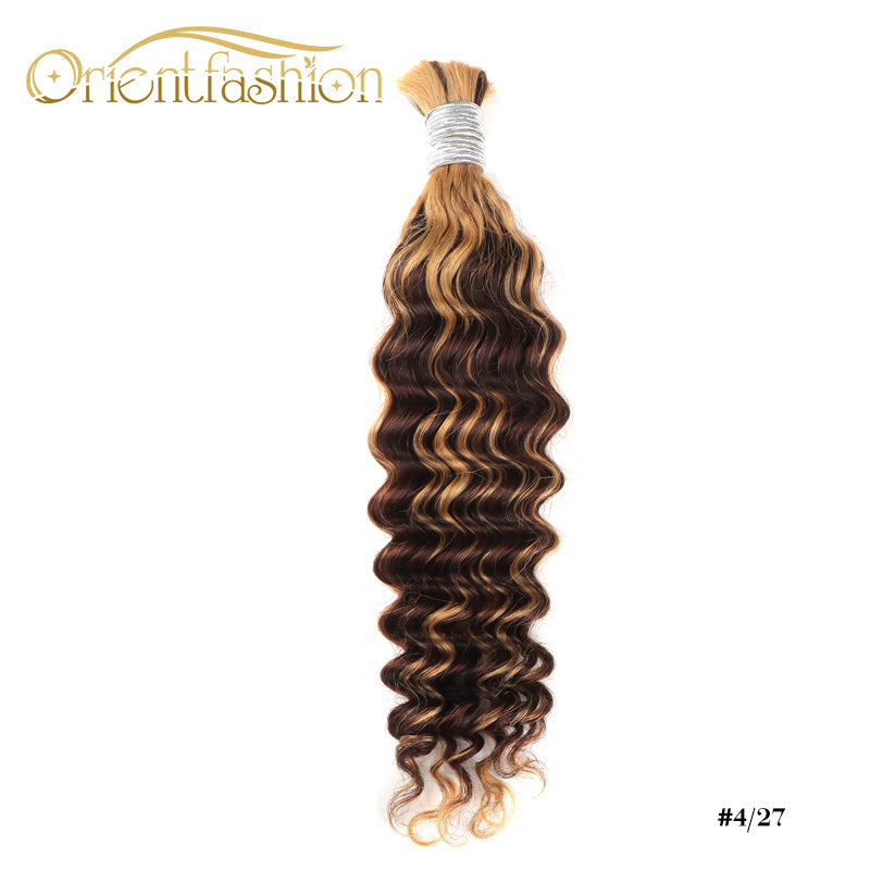 Orientfashion Bulk Human Braiding Hair Deep Wave Human Hair Extensions for Micro Braids Hair