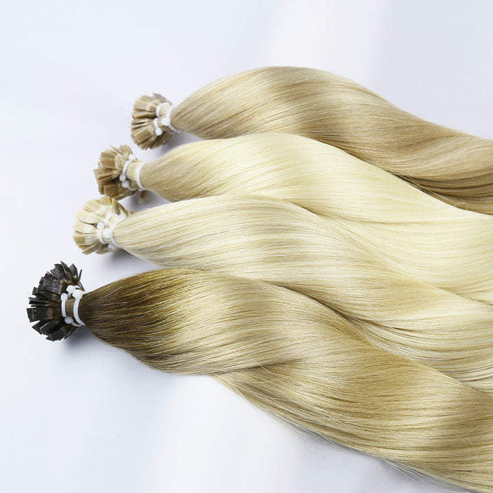 [Orient Fashion] Factory Price Pre Bonded Flat Tip Remy Hair Extension Russian Human Hair Extensions(Contact us for more colors and prices~)