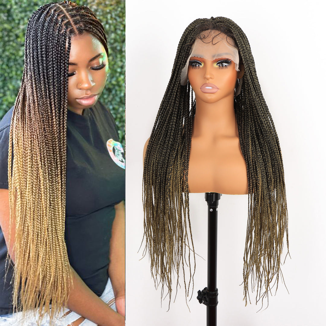 Orientfashion Glueless Full Lace Braided Wigs Handmade Cornrow Synthetic Box Braid Wig African Braided Lace Front Wigs