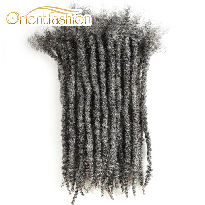 Orientfashion Salt and Pepper Textured Loc Extensions Human Hair (20 Locs Per Bundle)