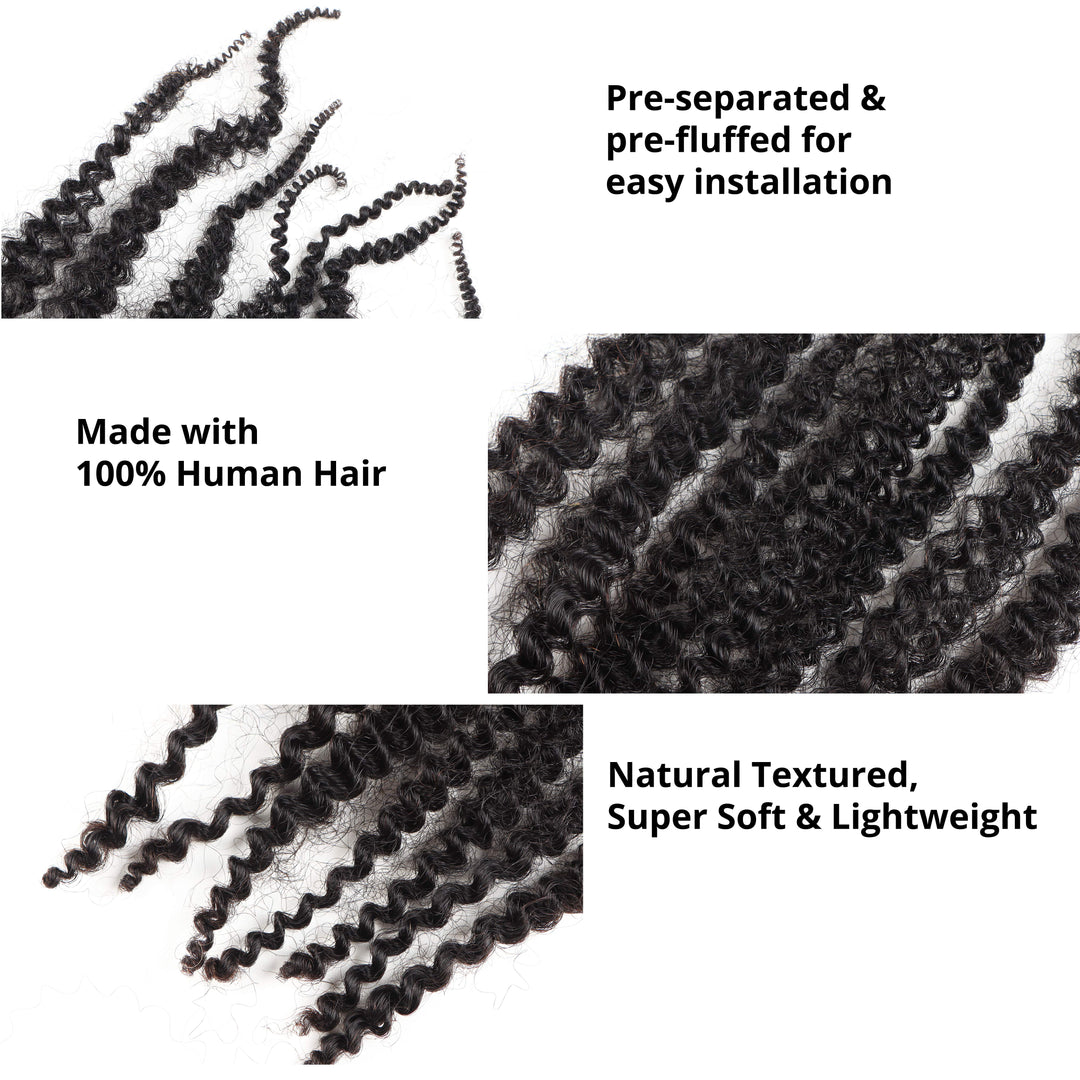 Orientfashion Pre Fluffed Kinky Curly Braiding Hair Pre-Separated Springy Afro Twist Crochet Hair for Locs Hair Extensions